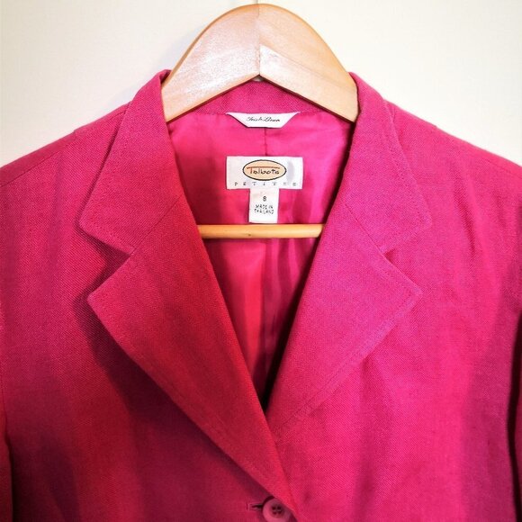 Talbots 100% Irish Linen Jacket Pink-Size 8 Petites - Picture 2 of 4